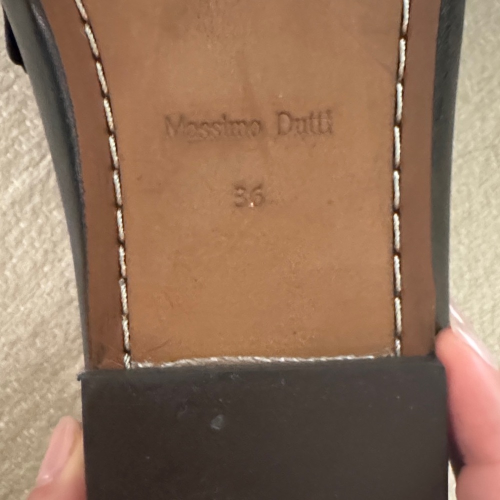Massimo Dutti Dark Leather Slip-On Loafers - Picture 8 of 10